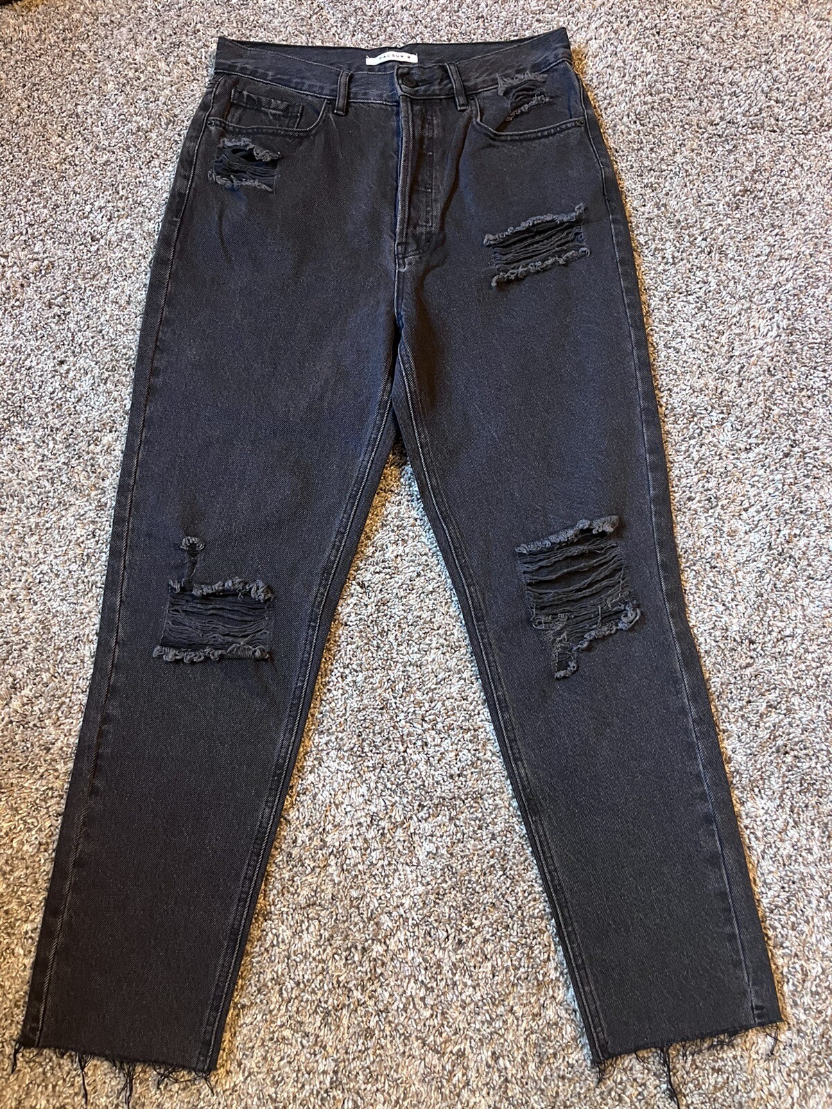 PacSun Jeans Ultra High Rise Slim Womens 29x26 Black Button Fly