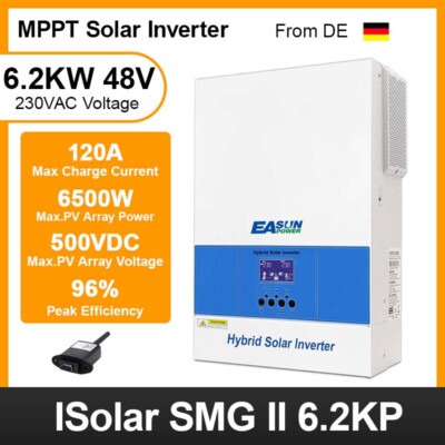 Easun Paralle Solar Wechselrichter Hybrid 48V 6.2KW Off-Grid MPPT 120A Laderegle