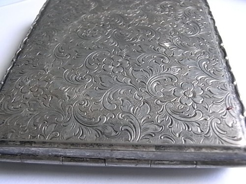 Zigarettenetui Silber Farbe antik Monogramm MS oder SM - Bild 8 von 14