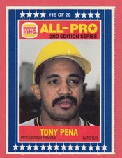 1987 Burger King --Tony Pena - Pirates -- Box 732-303