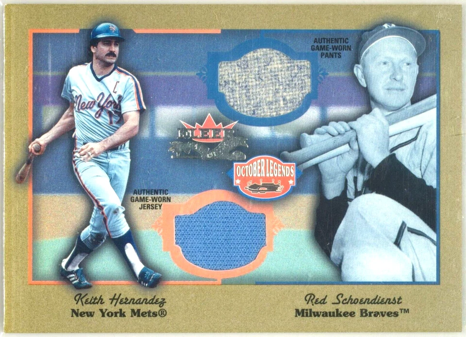 ❗ Pop1 PSAMINT Keith Hernandez Red Schoendiest DUAL-USED 2002 Fleer Fall Classic - Image 4 of 4