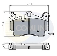 Brake Pad Rear Axle To Fit Audi Q7 06->15, Porsche Cayenne 02->10, Volkswagen To