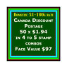 CANADA DISCOUNT MINT POSTAGE 4-5 Stamp Combo 50 x $1.94, Face Value $97 Free S/H