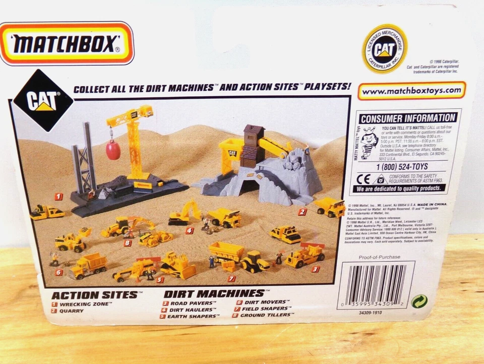 Matchbox 1998 Dirt Machines 34309 Field Shaper CAT Tractor and Wagon - Image 3 of 4