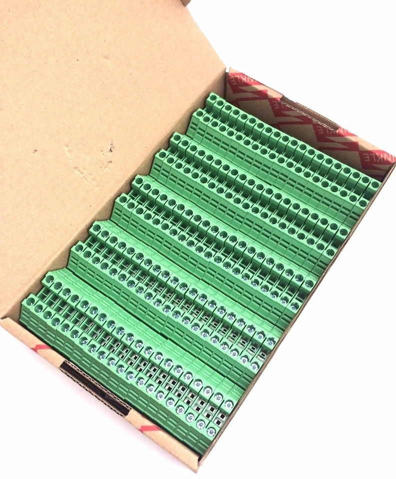 DIN Rail Terminal Blocks 10 Quantity DK4N-GN Green Dinkle 10 AWG Gauge 30A 600V - Image 3 of 3