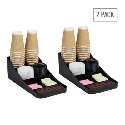 Mind Reader Cup Condiment Station Organizer Set of 2 Black:Coffee Station