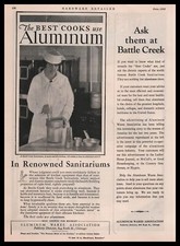 1927 Battle Creek Sanitarium Cook Kitchen Photo Aluminum Wares Chicago Print Ad