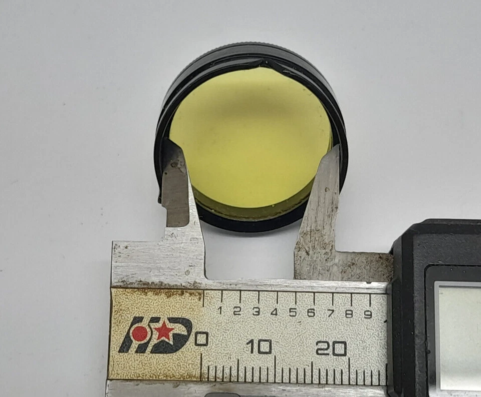 VINTAGE 25MM YELLOW PUSH ON BLACK VERY CLEAN METAL FILTER -FREE SHIPPING - Image 4 of 4