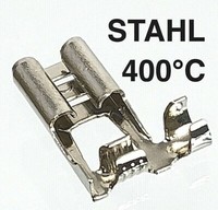 10X 6,3 Stahl Winkel Flachstecker Kabelschuhe SteckhüLsen Crimp Ofen Herd 400°C
