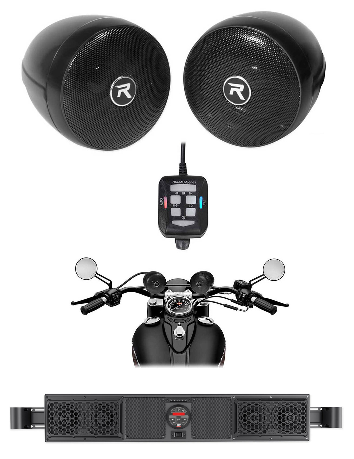 Звуковая панель MTX MUDSYS46 с 4 динамиками Bluetooth Динамики на руле Powersports 88490₽