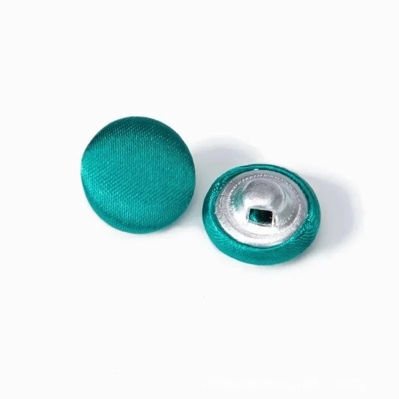50pcs Solid Satin Cloth Covered Buttons Decor with Shank for Sewing DIY Shirt - Image 2 of 4