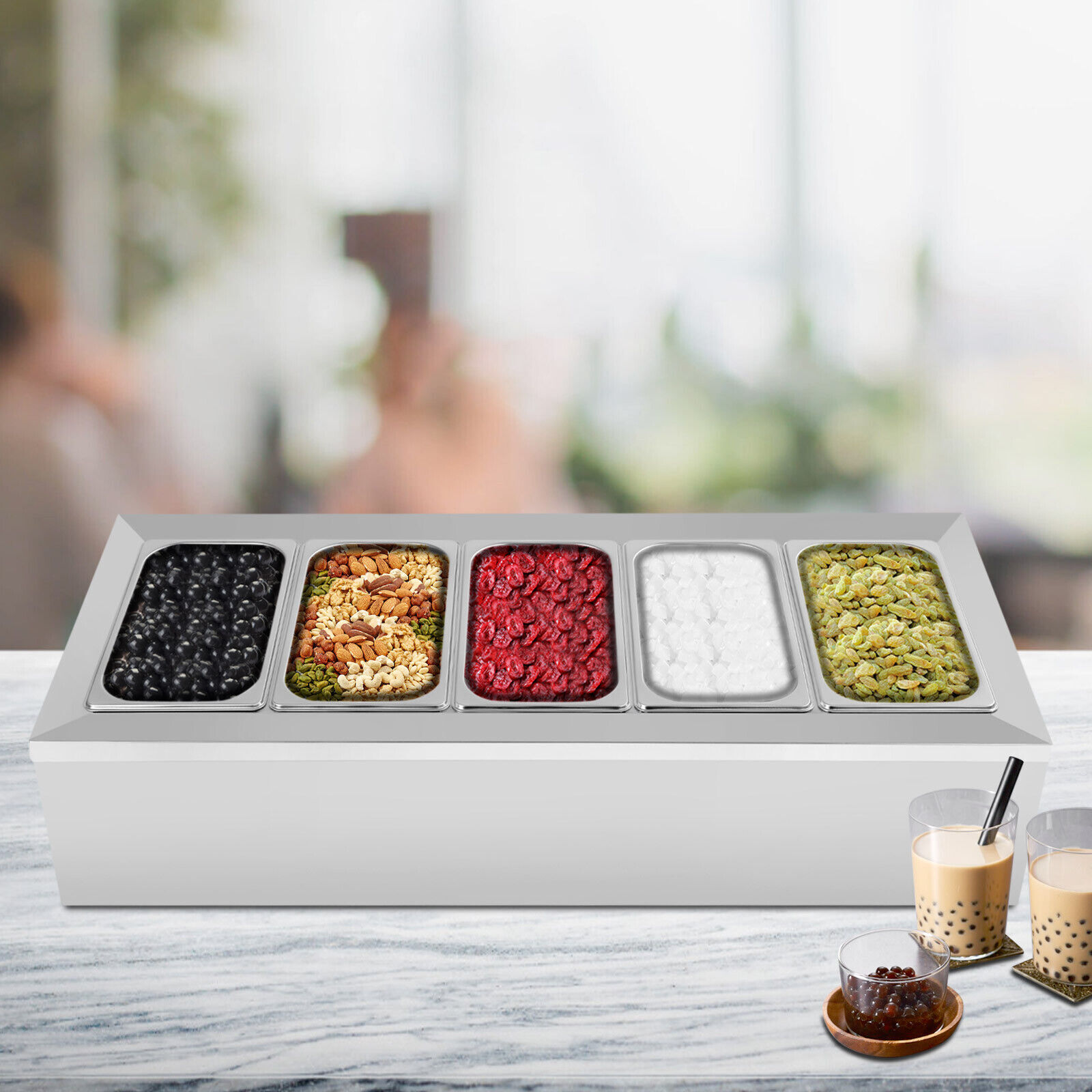 Stainless Steel Spice Rack Organizer 5 Removable Pans