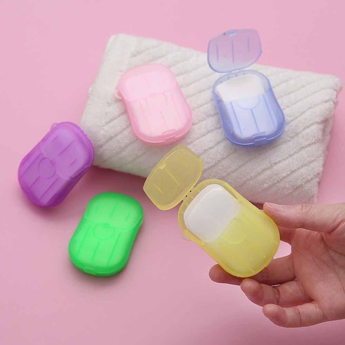 1 Box (20 Sheets) Soap Paper Sheets Portable Disposable Travel Bath μ▲ { H7Z4 - Picture 5 of 27