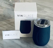 Vinglace 10oz  Wine Glass Tumbler Navy New In box