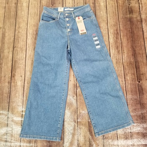 Levis Mile High Cropped Wide Leg Jeans 