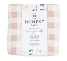 Honest Baby Organic Cotton Changing Pad Cover Pink White