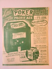 1930's BROCHURE Trade Stimulator Slot Machine LITTLE POKER FACE 8.25"x 10.75"