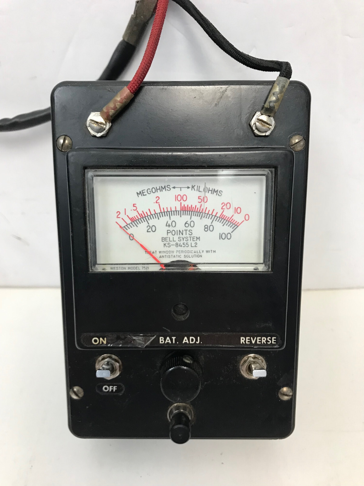 BELL SYSTEM KS-8455 L2 POINTS / OHM METER WITH LEATHER CASE AS-IS ...