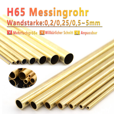 Messingrohr / Rundrohr – Außendurchmesser 0,8 Bis 19 Mm, 300 Mm Länge, Wandstärke 0,15 Bis 3 Mm – Flexibel Einsetzbar