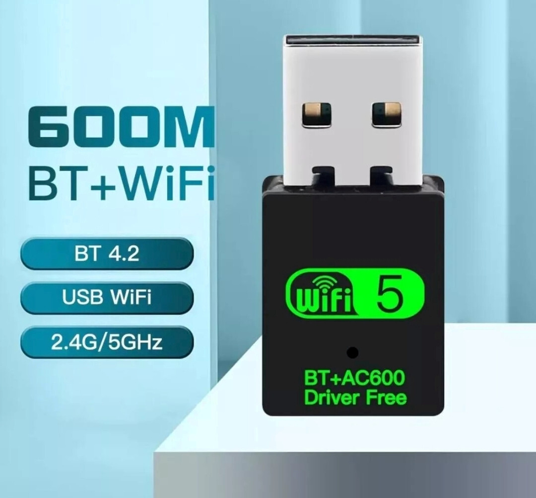 Wifi Dongle Dual Band USB 600Mbps Bluetooth Compatible 2 In 1 Wireless 2.4G 5G