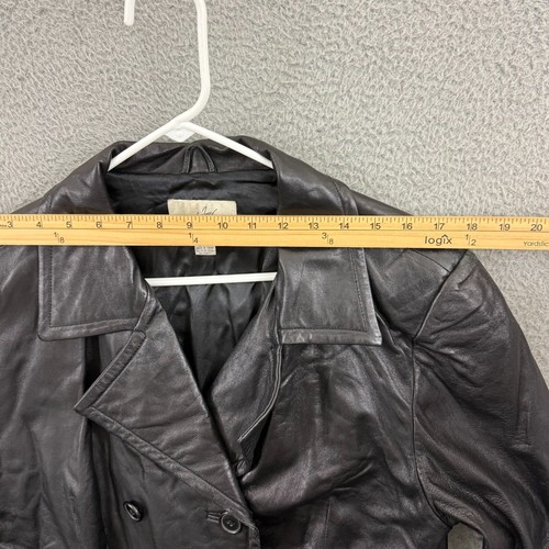 VTG Jacqueline Ferrari Jacket Women Large Double Breasted 80s Lambskin Leather - Picture 9 of 12