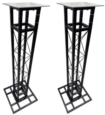 (2) Black 4.92 ft DJ Lighting Square Truss Ultra Light Weight Dual Totem System