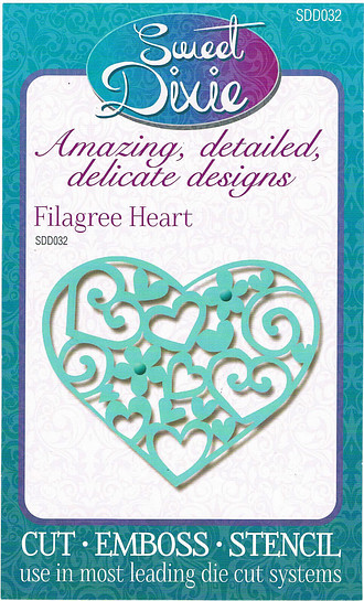 Sweet Dixie Lacy Filagree Heart Flower Cut Out Die Wedding Valentine Card Making