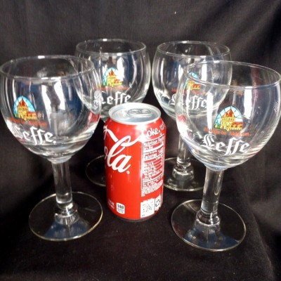 New Leffe Beer Chalice Glasses, 25cl 8.5 oz -Set of 4 Abbaye De Abdij van Leffe