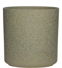 INNA-Glas Keramik Blumentopf Araya, gesprenkelt, grün, 17cm, Ø17cm