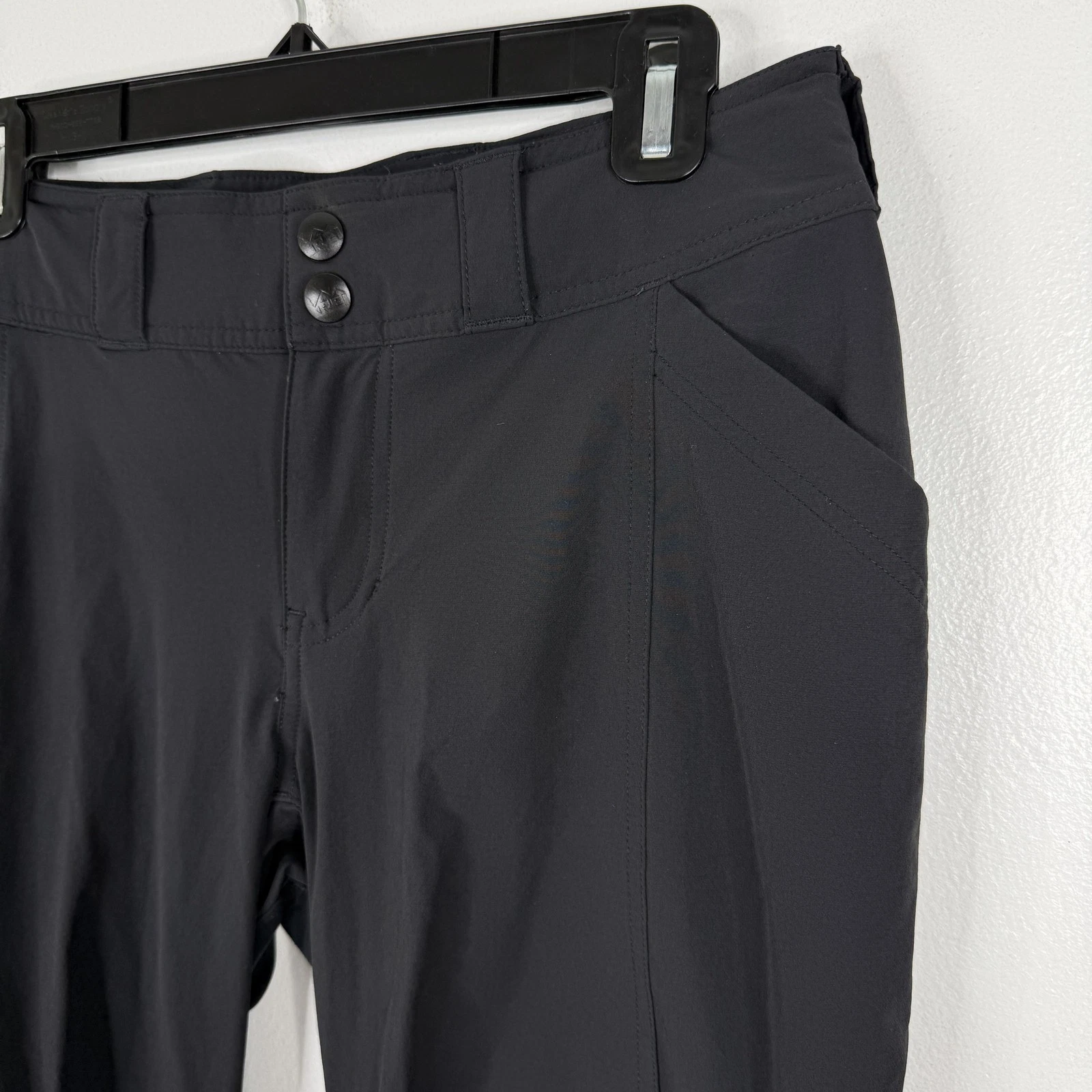 REI Pants Womens 4 Black Rain Stretch Hiking Quick Dry Outdoor Travel Pockets