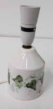 Small Rye Pottery Ceramic Table, Bedside Lamp, White, Green Leaf Design
