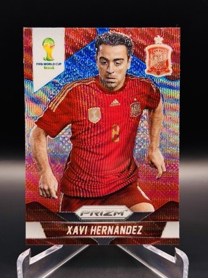 2014 Panini Prizm World Cup - Xavi Hernandez - Red & Blue Wave Prizm #180
