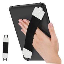 Security Hand-Strap for 9-11 Inch Tablet, iPad/IP-ad Glitter White Black Strap