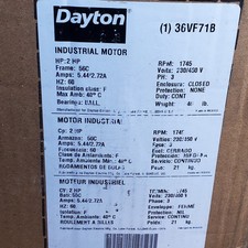 Dayton 36VF71 Three-Phase General Purpose Motor 2 Hp