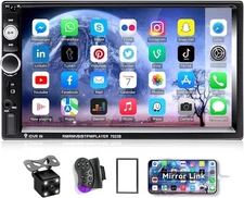 CAMECHO 7" Double Din Car Stereo Audio Bluetooth MP5 Player USB FM... 