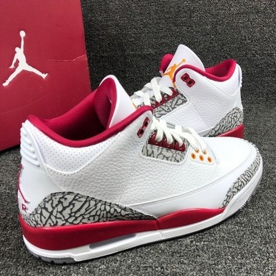 Nike Air Jordan 3 Retro ''Cardinal Red'' Men's Mid Top Basketball Shoes