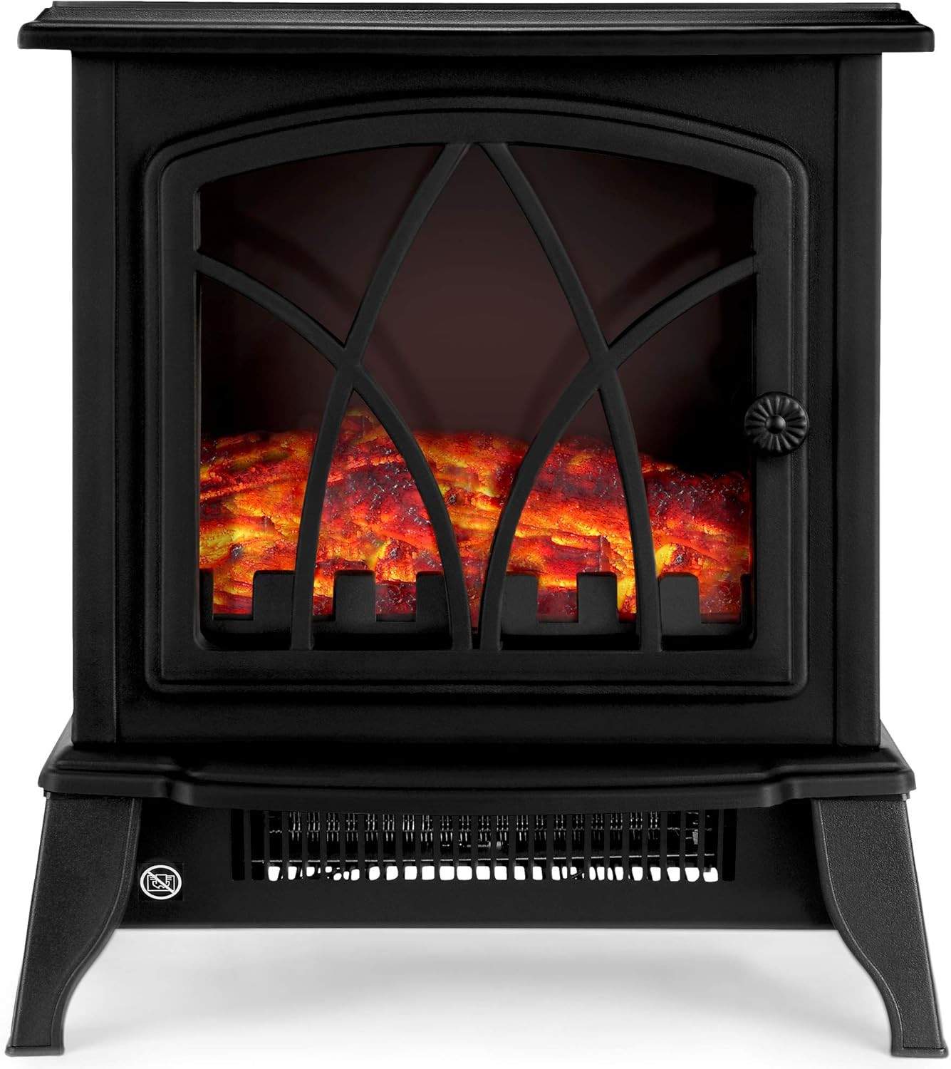 Electric Fireplace Stove Heater 1600-1800W with Fire Flame Effect, 2 Heat