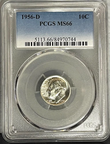 1956-D Denver Roosevelt Dime PCGS MS66-GEM Blast White