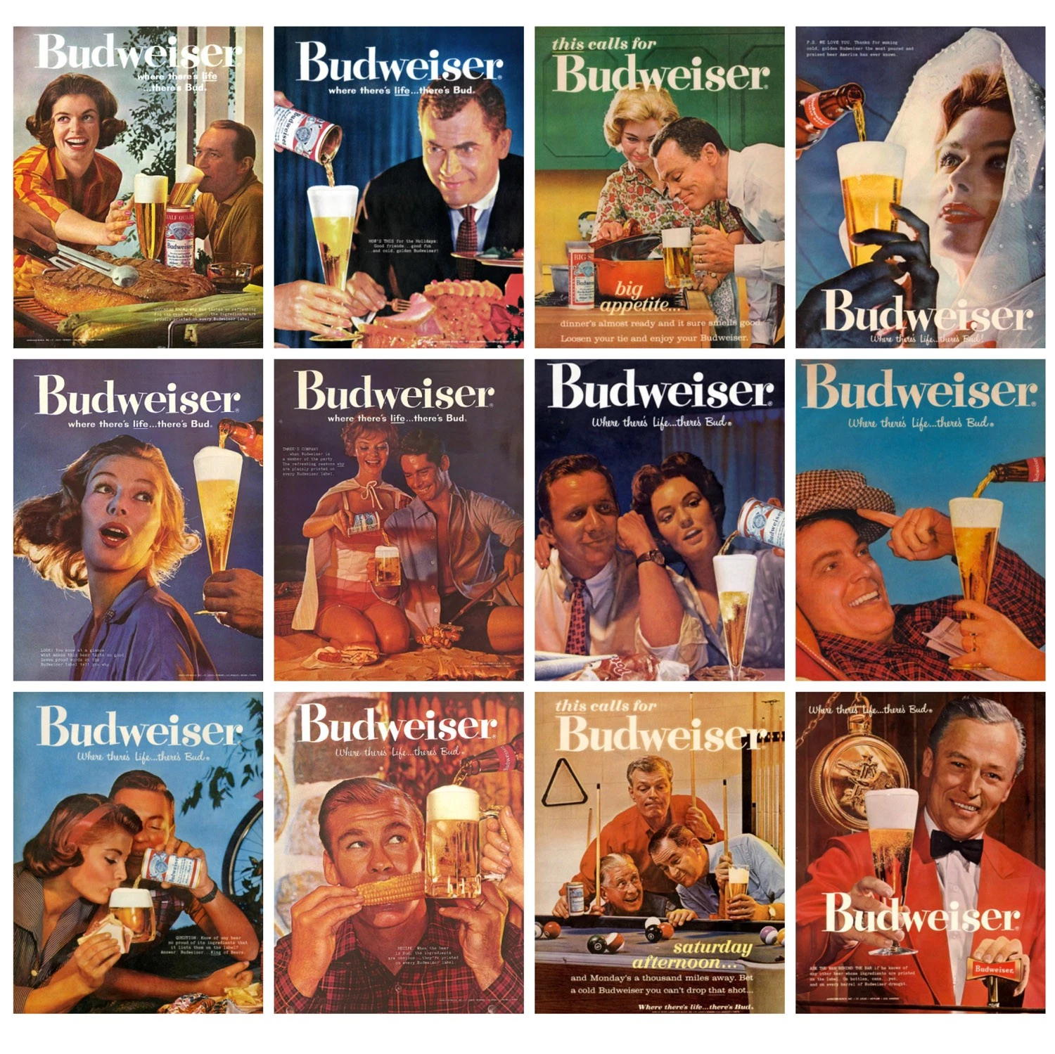 2026 Vertical Wall Calendar with Vintage Budweiser Beer Ads and Posters