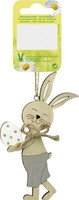 DekoanhäNger Osterhase Holz 12 X 7,5 Cm Weiß Grau Deko-Accessoires