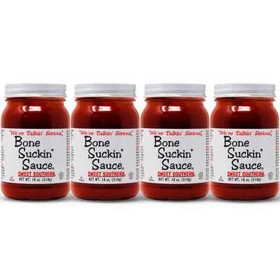 Bone Suckin' Sauce Sweet Southern BBQ Sauce, Gluten-Free, Non-GMO, 4 Count 