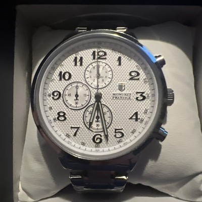 NEW Montres Prestige X Invicta MPW-0321 44mm Silver Chronograph Watch