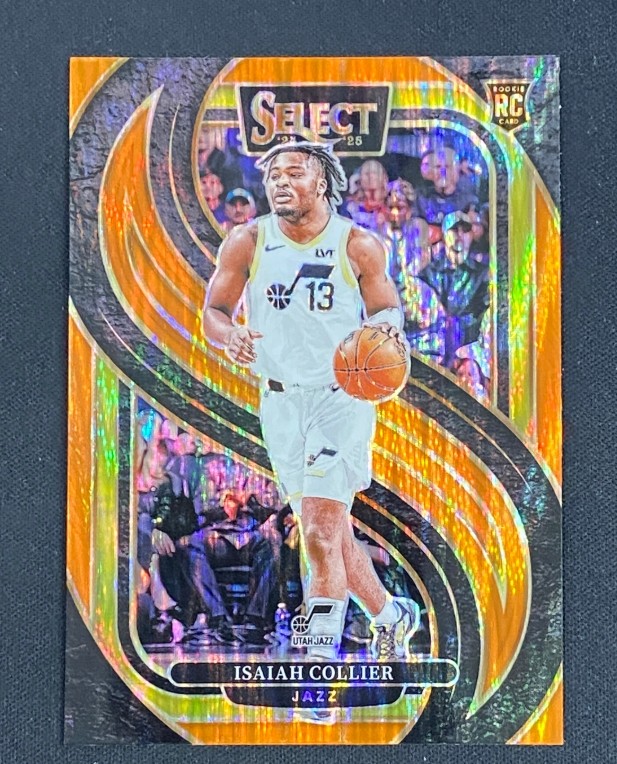 Isaiah Collier 2024-25 Panini Select Premier Level Orange Flash Prizm RC #178