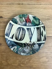 John Derian Company Love 5 1/8” Glass Dish Signed