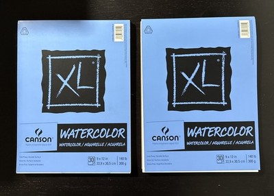 Canson XL Series Watercolor Pad, Heavyweight White Paper, Foldover Binding 9x12