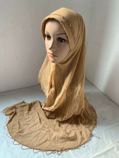 Muslim Women Hijabs Cap Fashion Elegant Pearl Beads Head Wrap Long Scarf Scarves