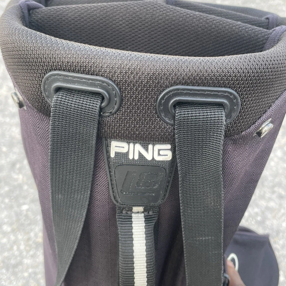 PING L8 E2 Stand Golf Bag 2 Straps and 4-Way Divider VG+ Black - Image 4 of 4