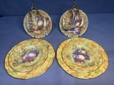 D Hague Signed Plates Saucer and Cups Staffordshire England