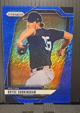 2025 Panini Prizm - Bryce Cunningham #32 Blue Shimmer Prizm #1/15 (RC)