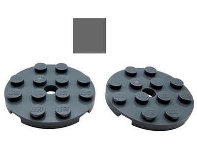 LEGO  2x Round Plate 4x4 Dark Stone Grey | 60474 | 4528323 Dark Grey Plate
